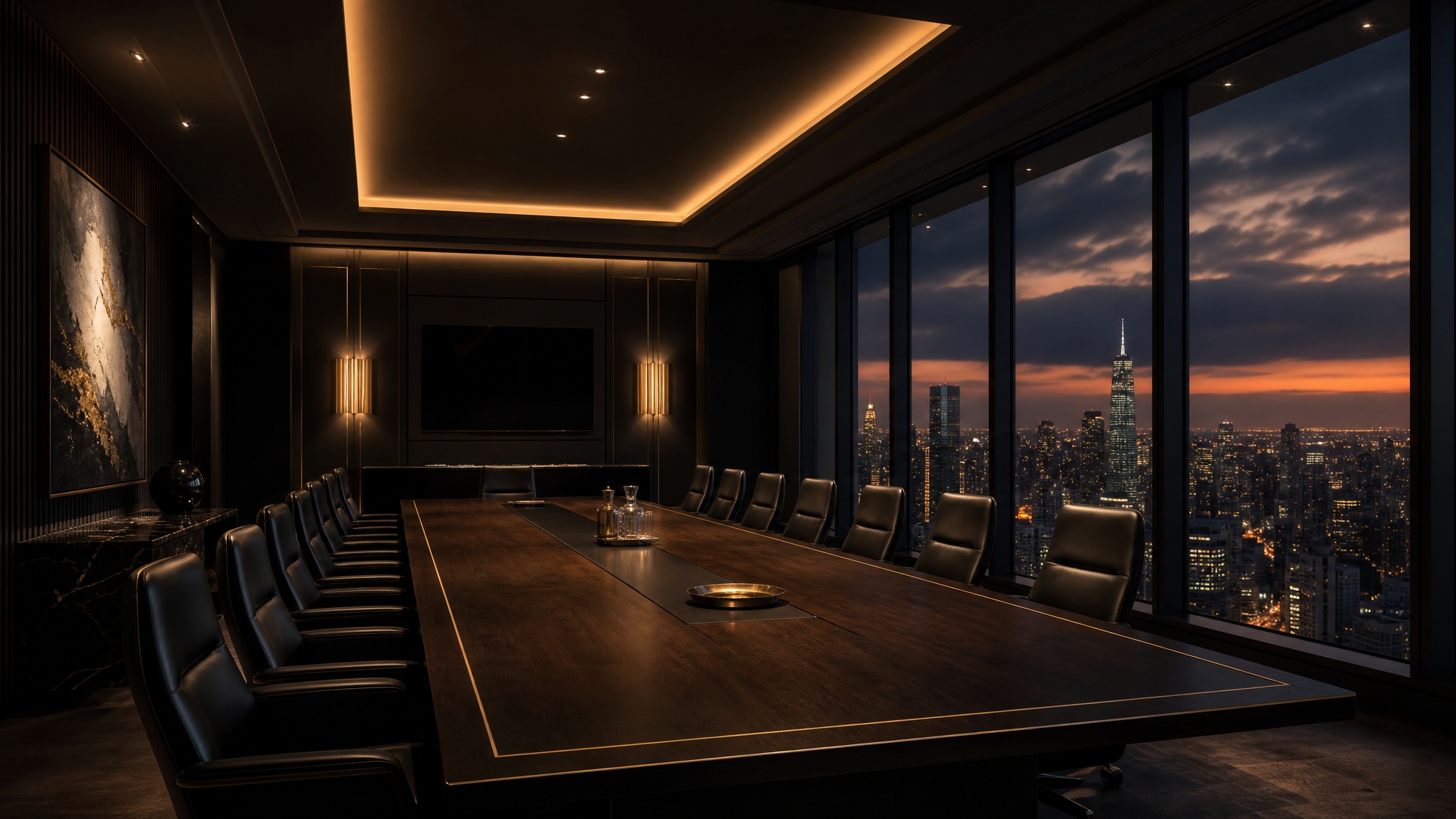 Premium executive boardroom environment